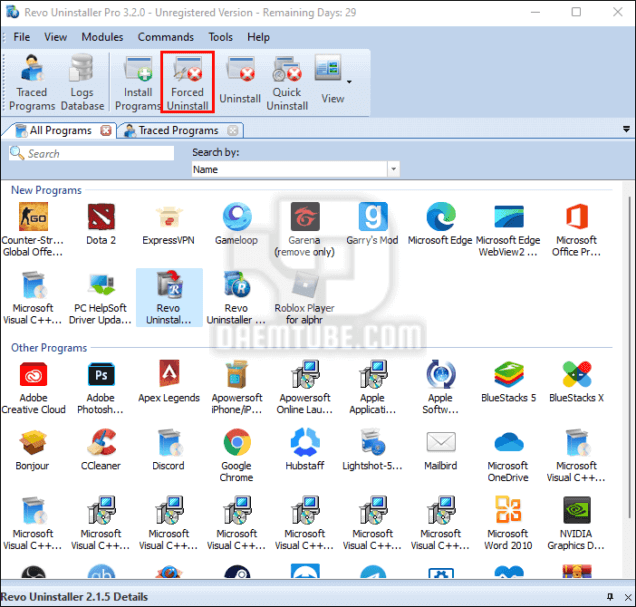 ازالة برامج الويندوز من جذورها وما هو افضل برنامج لمسح الملفات المستعصية برنامج Revo Uninstaller لحذف البرامج من جذورها